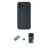 MARSİLYAN™- iPhone 13 Pro Kılıf Akış Doku - Şeffaf 360 Full Body Arka Koruyucu + Shine Kamera Lens Koruma Cam - GI