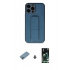 MARSİLYAN™- iPhone 13 Pro Kılıf Akış Doku - Şeffaf 360 Full Body Arka Koruyucu + Shine Kamera Lens Koruma Cam - GI