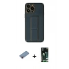 MARSİLYAN™- iPhone 13 Pro Kılıf Akış Doku - Şeffaf 360 Full Body Arka Koruyucu + Shine Kamera Lens Koruma Cam - PE