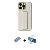 MARSİLYAN™- iPhone 13 Pro Kılıf Akış Doku - Siyah 3D Antistatik Seramik Nano Ekran Koruyucu + Shine Kamera Lens Koruma Cam - PE
