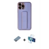 MARSİLYAN™- iPhone 13 Pro Kılıf Akış Doku - Siyah 3D Antistatik Seramik Nano Ekran Koruyucu + Shine Kamera Lens Koruma Cam - GI