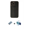 MARSİLYAN™- iPhone 13 Pro Kılıf Akış Doku - Siyah 3D Antistatik Seramik Nano Ekran Koruyucu + Shine Kamera Lens Koruma Cam - GI