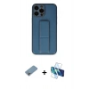 MARSİLYAN™- iPhone 13 Pro Kılıf Akış Doku - Siyah 3D Antistatik Seramik Nano Ekran Koruyucu + Shine Kamera Lens Koruma Cam - GI