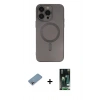 MARSİLYAN™- iPhone 13 Pro Kılıf Akış Minimal Özel Seri - Şeffaf 360 Full Body Arka Koruyucu + Shine Kamera Lens Koruma Cam - GI