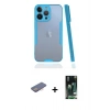 MARSİLYAN™- iPhone 13 Pro Kılıf Atlas Asil Serisi - Şeffaf 360 Full Body Arka Koruyucu + Renkli Kamera Lens Koruma Cam - PE