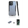 MARSİLYAN™- iPhone 13 Pro Kılıf Atlas Asil Serisi - Şeffaf 360 Full Body Arka Koruyucu + Renkli Kamera Lens Koruma Cam - YL