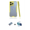 MARSİLYAN™- iPhone 13 Pro Kılıf Atlas Asil Serisi - Siyah 3D Antistatik Seramik Nano Ekran Koruyucu + Shine Kamera Lens Koruma Cam - PE