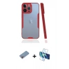 MARSİLYAN™- iPhone 13 Pro Kılıf Atlas Asil Serisi - Siyah 3D Antistatik Seramik Nano Ekran Koruyucu + Shine Kamera Lens Koruma Cam - PE