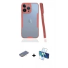 MARSİLYAN™- iPhone 13 Pro Kılıf Atlas Asil Serisi - Siyah 3D Antistatik Seramik Nano Ekran Koruyucu + Renkli Kamera Lens Koruma Cam - SI