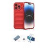 MARSİLYAN™- iPhone 13 Pro Kılıf Atlas Koleksiyonu - Siyah 3D Antistatik Seramik Nano Ekran Koruyucu + Shine Kamera Lens Koruma Cam - GI