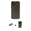 MARSİLYAN™- iPhone 13 Pro Kılıf Atlas Minimal Prime - Şeffaf 360 Full Body Arka Koruyucu + Turuncu Renkli Kamera Lens Koruma Cam