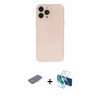 MARSİLYAN™- iPhone 13 Pro Kılıf Atlas Minimal Prime - Siyah 3D Antistatik Seramik Nano Ekran Koruyucu + Renkli Kamera Lens Koruma Cam - PE