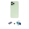 MARSİLYAN™- iPhone 13 Pro Kılıf Atlas Minimal Prime - Siyah 3D Antistatik Seramik Nano Ekran Koruyucu + Renkli Kamera Lens Koruma Cam - PE