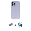 MARSİLYAN™- iPhone 13 Pro Kılıf Atlas Minimal Prime - Siyah 3D Antistatik Seramik Nano Ekran Koruyucu + Renkli Kamera Lens Koruma Cam - PE