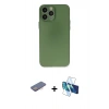 MARSİLYAN™- iPhone 13 Pro Kılıf Atlas Minimal Prime - Siyah 3D Antistatik Seramik Nano Ekran Koruyucu + Renkli Kamera Lens Koruma Cam - PE