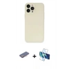 MARSİLYAN™- iPhone 13 Pro Kılıf Atlas Minimal Prime - Siyah 3D Antistatik Seramik Nano Ekran Koruyucu + Renkli Kamera Lens Koruma Cam - PE