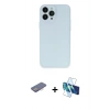 MARSİLYAN™- iPhone 13 Pro Kılıf Atlas Minimal Prime - Siyah 3D Antistatik Seramik Nano Ekran Koruyucu + Renkli Kamera Lens Koruma Cam - PE