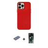 MARSİLYAN™- iPhone 13 Pro Kılıf Çekirdek Çizgi - Şeffaf 360 Full Body Arka Koruyucu + Renkli Kamera Lens Koruma Cam - PE