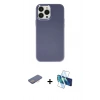 MARSİLYAN™- iPhone 13 Pro Kılıf Çekirdek Çizgi - Siyah 3D Antistatik Seramik Nano Ekran Koruyucu + Renkli Kamera Lens Koruma Cam - PE