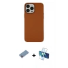 MARSİLYAN™- iPhone 13 Pro Kılıf Çekirdek Çizgi - Siyah 3D Antistatik Seramik Nano Ekran Koruyucu + Shine Kamera Lens Koruma Cam - PE