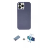 MARSİLYAN™- iPhone 13 Pro Kılıf Çekirdek Çizgi - Siyah 3D Antistatik Seramik Nano Ekran Koruyucu + Shine Kamera Lens Koruma Cam - PE