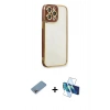 MARSİLYAN™- iPhone 13 Pro Kılıf Çekirdek Klasik Serisi - Siyah 3D Antistatik Seramik Nano Ekran Koruyucu + Shine Kamera Lens Koruma Cam - GI