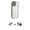MARSİLYAN™- iPhone 13 Pro Kılıf Çekirdek Klasik Serisi - Siyah 3D Antistatik Seramik Nano Ekran Koruyucu + Shine Kamera Lens Koruma Cam - GI