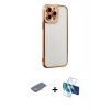MARSİLYAN™- iPhone 13 Pro Kılıf Çekirdek Klasik Serisi - Siyah 3D Antistatik Seramik Nano Ekran Koruyucu + Renkli Kamera Lens Koruma Cam - SI