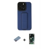 MARSİLYAN™- iPhone 13 Pro Kılıf Çekirdek Yansıma - Şeffaf 360 Full Body Arka Koruyucu + Shine Kamera Lens Koruma Cam - PE