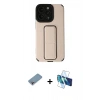 MARSİLYAN™- iPhone 13 Pro Kılıf Çekirdek Yansıma - Siyah 3D Antistatik Seramik Nano Ekran Koruyucu + Shine Kamera Lens Koruma Cam - GI