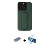 MARSİLYAN™- iPhone 13 Pro Kılıf Çekirdek Yansıma - Siyah 3D Antistatik Seramik Nano Ekran Koruyucu + Renkli Kamera Lens Koruma Cam - YL