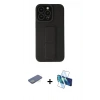 MARSİLYAN™- iPhone 13 Pro Kılıf Çekirdek Yansıma - Siyah 3D Antistatik Seramik Nano Ekran Koruyucu + Renkli Kamera Lens Koruma Cam - YL