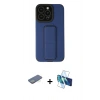 MARSİLYAN™- iPhone 13 Pro Kılıf Çekirdek Yansıma - Siyah 3D Antistatik Seramik Nano Ekran Koruyucu + Renkli Kamera Lens Koruma Cam - YL