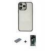 MARSİLYAN™- iPhone 13 Pro Kılıf Doruk Doku Prime - Şeffaf 360 Full Body Arka Koruyucu + Renkli Kamera Lens Koruma Cam - PE