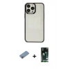 MARSİLYAN™- iPhone 13 Pro Kılıf Doruk Doku Prime - Şeffaf 360 Full Body Arka Koruyucu + Shine Kamera Lens Koruma Cam - PE