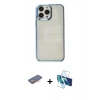 MARSİLYAN™- iPhone 13 Pro Kılıf Doruk Doku Prime - Siyah 3D Antistatik Seramik Nano Ekran Koruyucu + Renkli Kamera Lens Koruma Cam - TU