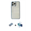 MARSİLYAN™- iPhone 13 Pro Kılıf Doruk Doku Prime - Siyah 3D Antistatik Seramik Nano Ekran Koruyucu + Shine Kamera Lens Koruma Cam - PE