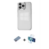 MARSİLYAN™- iPhone 13 Pro Kılıf Doruk Doku Prime - Siyah 3D Antistatik Seramik Nano Ekran Koruyucu + Shine Kamera Lens Koruma Cam - PE