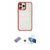 MARSİLYAN™- iPhone 13 Pro Kılıf Doruk Doku Prime - Siyah 3D Antistatik Seramik Nano Ekran Koruyucu + Shine Kamera Lens Koruma Cam - PE