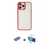 MARSİLYAN™- iPhone 13 Pro Kılıf Doruk Doku Prime - Siyah 3D Antistatik Seramik Nano Ekran Koruyucu + Renkli Kamera Lens Koruma Cam - YL