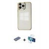 MARSİLYAN™- iPhone 13 Pro Kılıf Doruk Doku Prime - Siyah 3D Antistatik Seramik Nano Ekran Koruyucu + Renkli Kamera Lens Koruma Cam - YL