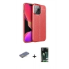 MARSİLYAN™- iPhone 13 Pro Kılıf Doruk Klasik Özel Seri - Şeffaf 360 Full Body Arka Koruyucu + Renkli Kamera Lens Koruma Cam - SI