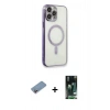 MARSİLYAN™- iPhone 13 Pro Kılıf Doruk Minimal - Şeffaf 360 Full Body Arka Koruyucu + Shine Kamera Lens Koruma Cam - PE