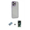 MARSİLYAN™- iPhone 13 Pro Kılıf Eksen Doku Prime - Şeffaf 360 Full Body Arka Koruyucu + Shine Kamera Lens Koruma Cam - GI