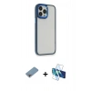 MARSİLYAN™- iPhone 13 Pro Kılıf Eksen Doku Prime - Siyah 3D Antistatik Seramik Nano Ekran Koruyucu + Shine Kamera Lens Koruma Cam - GI