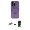 MARSİLYAN™- iPhone 13 Pro Kılıf Eksen Klasik Prime - Şeffaf 360 Full Body Arka Koruyucu + Renkli Kamera Lens Koruma Cam - MI
