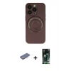 MARSİLYAN™- iPhone 13 Pro Kılıf Eksen Klasik Prime - Şeffaf 360 Full Body Arka Koruyucu + Renkli Kamera Lens Koruma Cam - MI