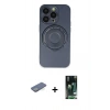 MARSİLYAN™- iPhone 13 Pro Kılıf Eksen Klasik Prime - Şeffaf 360 Full Body Arka Koruyucu + Renkli Kamera Lens Koruma Cam - YL