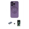 MARSİLYAN™- iPhone 13 Pro Kılıf Eksen Klasik Prime - Şeffaf 360 Full Body Arka Koruyucu + Renkli Kamera Lens Koruma Cam - YL