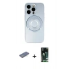 MARSİLYAN™- iPhone 13 Pro Kılıf Eksen Klasik Prime - Şeffaf 360 Full Body Arka Koruyucu + Renkli Kamera Lens Koruma Cam - YL